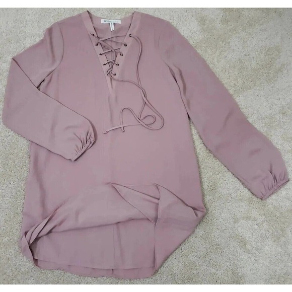 BCBGeneration ~Woman Size XS~ Dusty Pink Long Sleeve Sheath Mini Dress Lined. - Picture 4 of 12